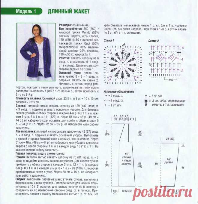 Пиджак крючком: 9 моделей со схемами, описанием, фото и видео МК