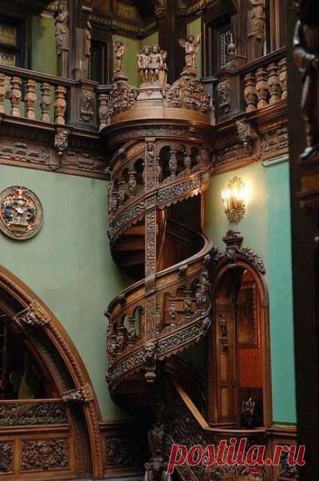 Beautiful Staircase in Peles Castle, Romania