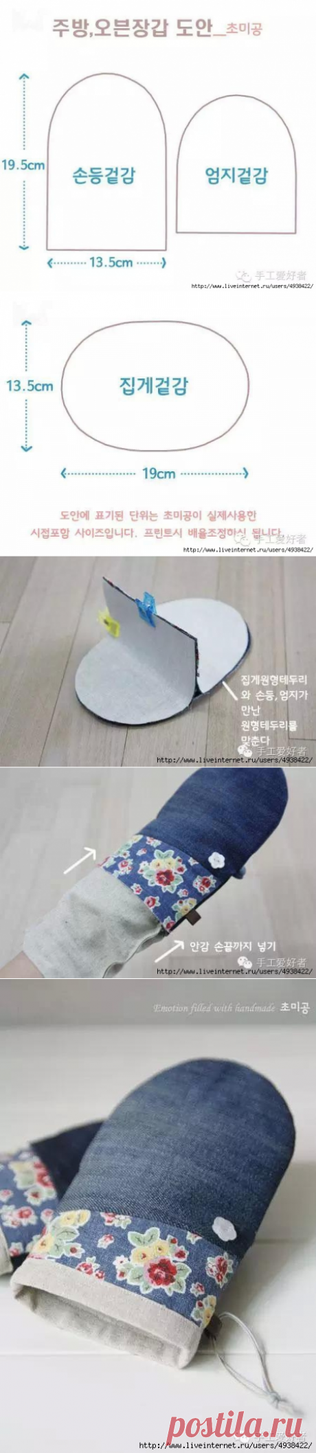 Кухонные прихватки из джинсовой ткани — Сделай сам, идеи для творчества - DIY Ideas