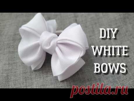 НЕОБЫЧНЫЙ белый БАНТ для школы ✨️✨️✨️DIY Hair Bows