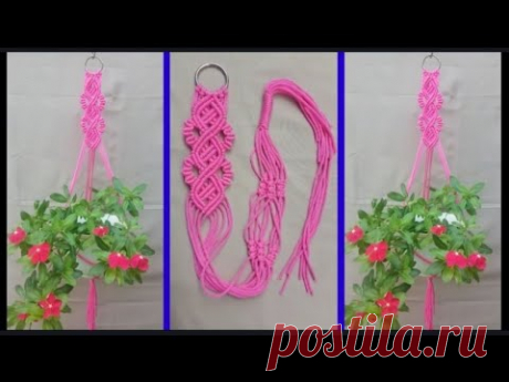 Macrame plant hanger tutorial | For Beginners | Gantungan Pot dari tali Kur #60 - YouTube