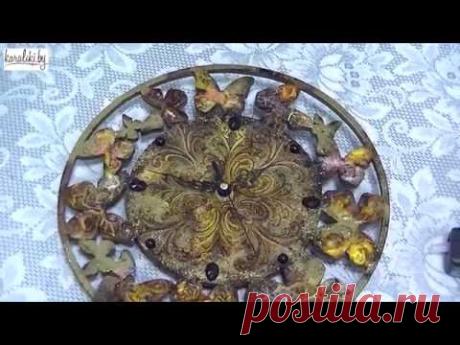 Часы в технике Микс Медиа