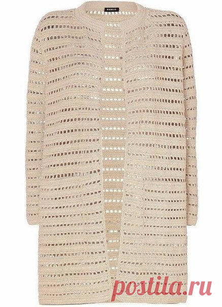 Кардиган простым узором крючком. Схема