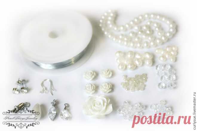 Мастерим свадебное колье из жемчуга и кристаллов за 2 часа - Ярмарка Мастеров - ручная работа, handmade