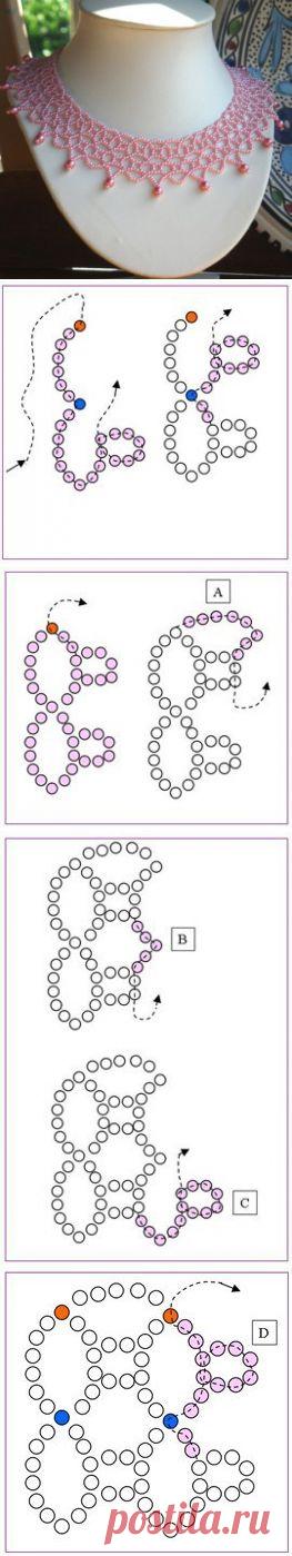 Колье из бисера схема. Как плести колье из бисера | Домоводство для всей семьи