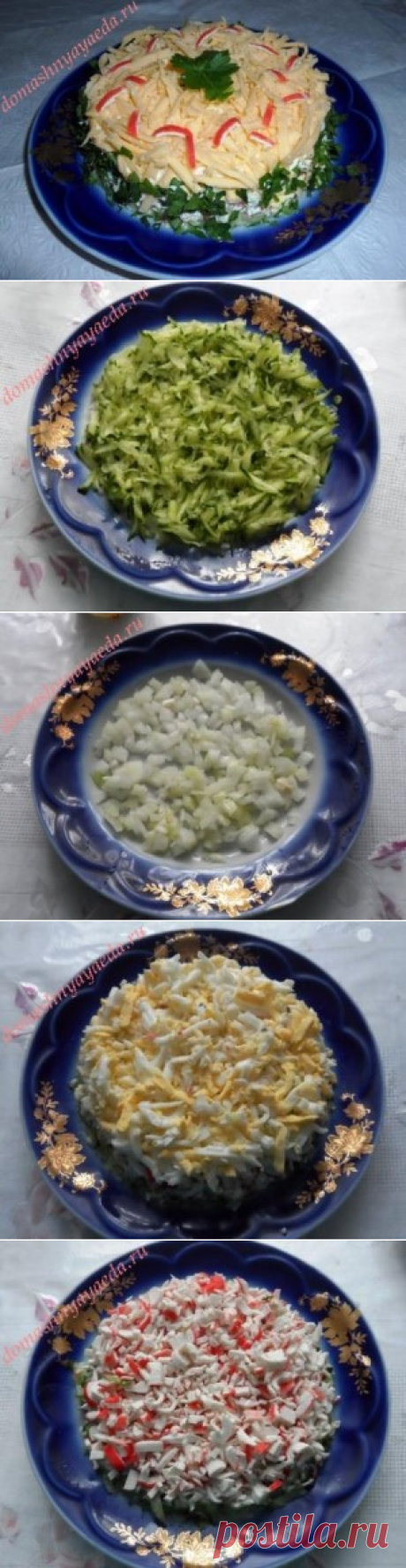Салат из огурцов, яиц и крабовых палочек | Домашняя еда