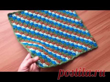 Коврик крючком. Просто , быстро ,уйдут все остатки пряжи!  💯👍!