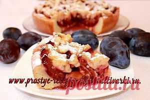 Открытый сливовый пирог в мультиварке | Простые рецепты для мультиварки