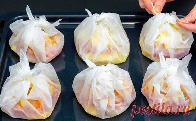 Куриное мясо в бумажных мешочках - необычное приготовление