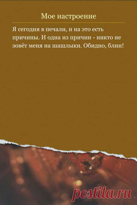 Цитата про «Мое настроение» — Я сегодня в печали, и на это есть причины. И одна…
