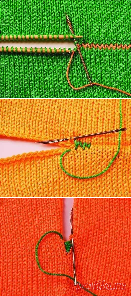 Варианты выполнения швов в вязании