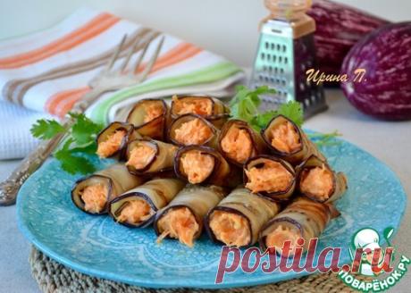 Баклажанные рулетики с морковью - кулинарный рецепт