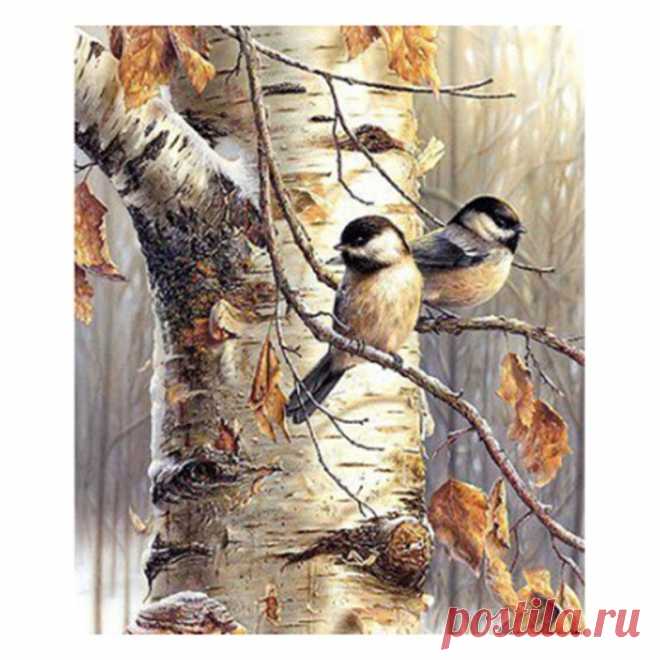 HHO DIY алмазная живопись птицы 3D Алмазная вышивка Пейзаж Вышивка крестом Рукоделие домашний Декор Круглый Рождественский подарок|Рисование и каллиграфия| | - AliExpress
