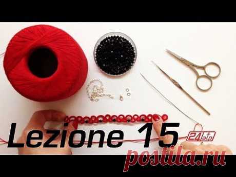 Chiacchierino Ad Ago - 15˚ Lezione Braccialetto Bracciale Con Perline Bijoux Tutorial Needle Tatting - YouTube