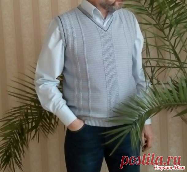 . Мужская безрукавка крючком - Вязание - Страна Мам