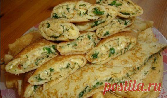 Блинные конвертики с сыром / Блины / koko.by | кулинарный журнал Минска