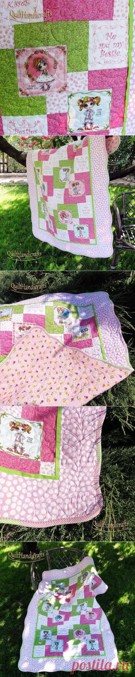 Beautiful handmade baby quilt. Quilt is sewn by QuiltHandicrafts