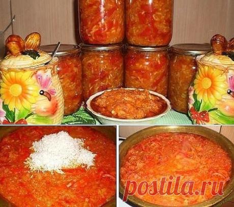 Салат с рисом и овощами. 
 
Такой салат отлично подойдёт как холодная закуска, а если сварить кусочек мяса и добавить баночку салата, то получится очень вкусный суп.
