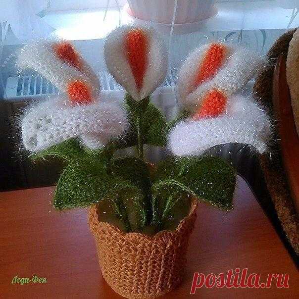 Букет, который никогда не завянет) Вязаные каллы