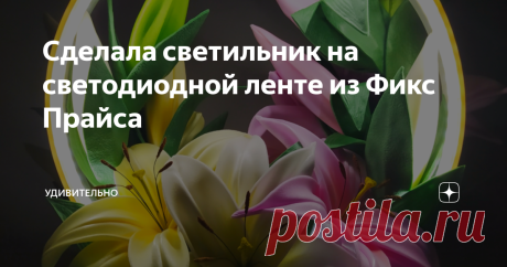 Сделала светильник на светодиодной ленте из Фикс Прайса