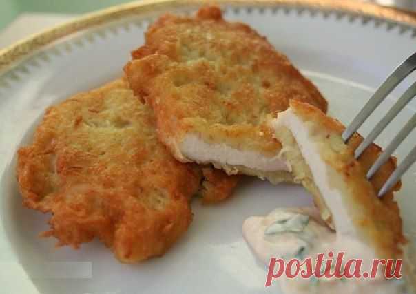 Куриная отбивная в картофельном кляре - вкусный рецепт