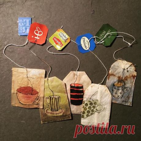 Рисунки на чайных пакетиках