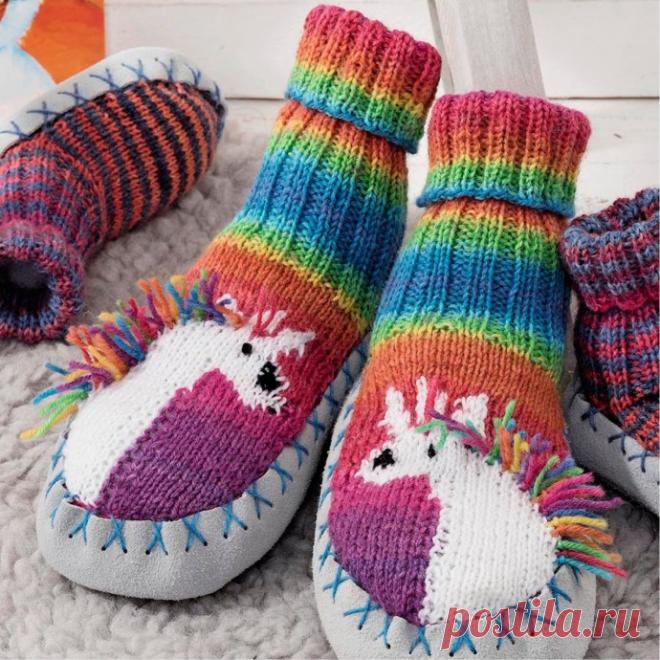 Носки-тапочки с мотивом &laquo;Единорог&raquo;