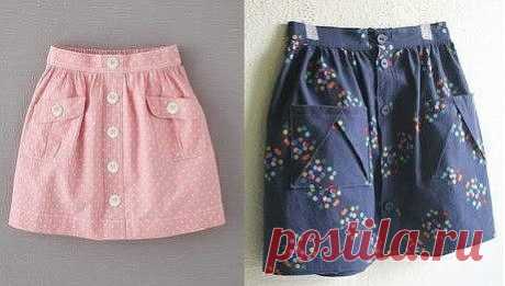 Юбка для девочки на пуговицах с карманами
Размеры на возраст 1-14 лет