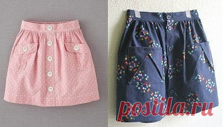 Юбка для девочки на пуговицах с карманами
Размеры на возраст 1-14 лет