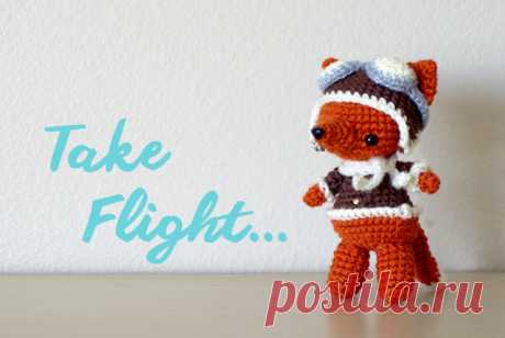 Лис-авиатор крючком: схема вязания