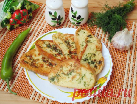Гренки с укропом и чесноком - пошаговый рецепт с фото на Повар.ру