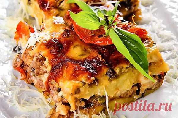 Сытная запеканка "Мусака" с баклажанами и картофелем и мясом по гречески рецепт с фото в домашних условиях