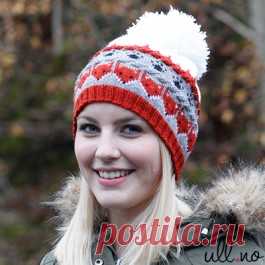 Шапка с лисичками спицами | Knitting-Room