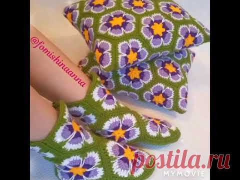 сапожки из мотива африканский цветок