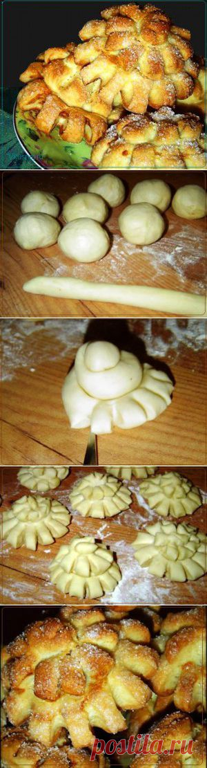 Домашние булочки Хризантемы | Рецепты вкусно