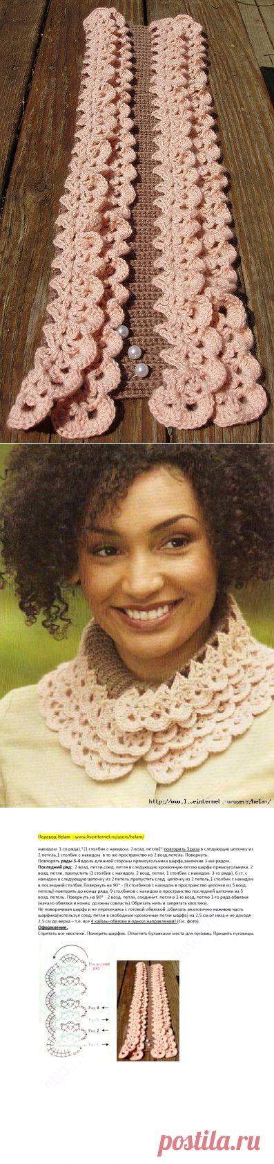 Нарядные шарфы-воротники, связанные крючком — Рукоделие