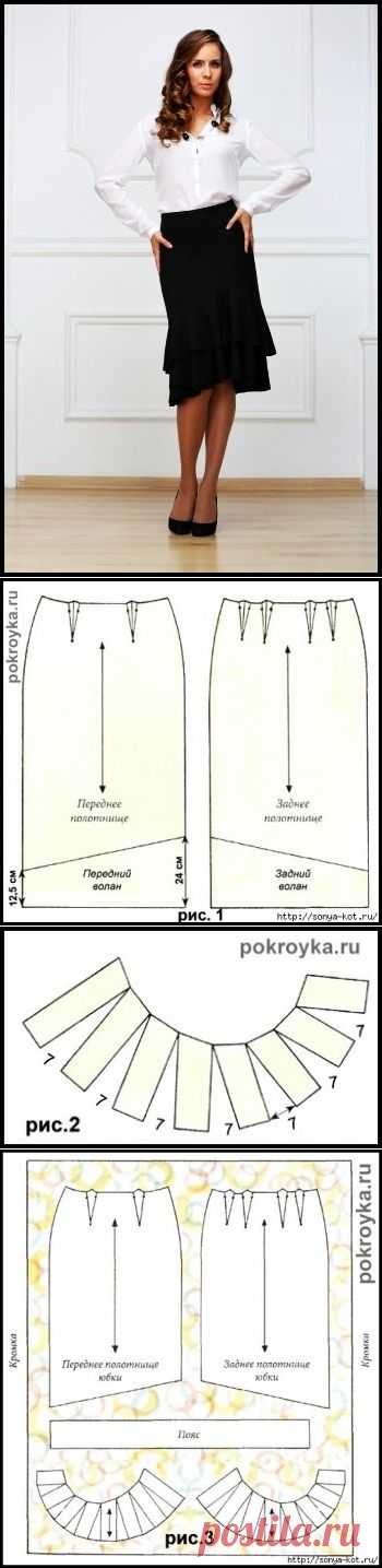 Юбка с воланом