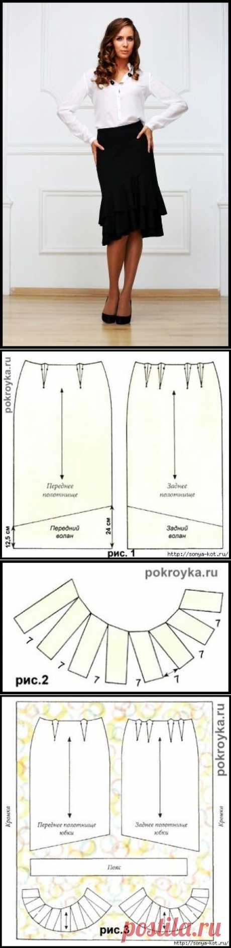 Юбка с воланом