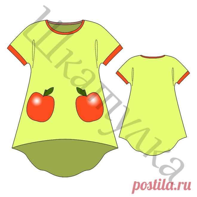 Туника с перепадом длины для девочки KT100118 | Шкатулка