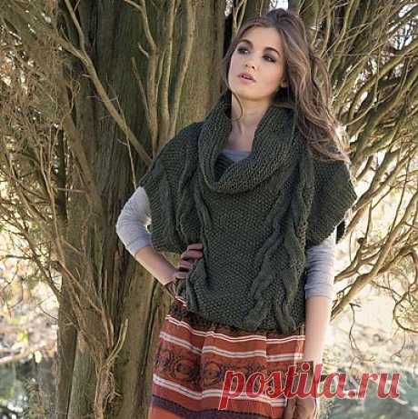 Manos Mirkwood Cabled Cowl Sweater Knitting Pattern