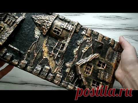 Из картона-ключница с домиками