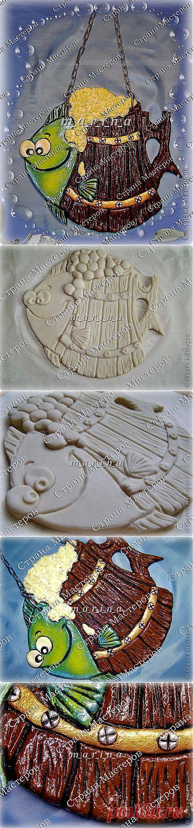 " Пивная " рыбка из солёного теста ..