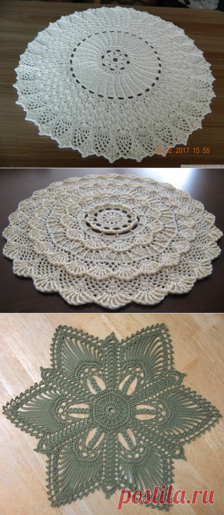 Салфетки крючком (подборка): описания вязания и схемы. / Crochet - Modnoe Vyazanie
