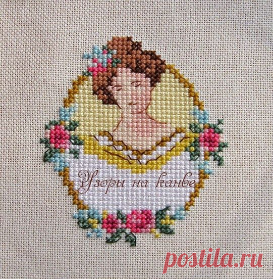 Винтажная вышивки крестиком. Мадонна