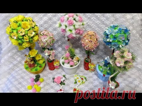 Топиарии своими руками. Идея. Сетка для цветов.