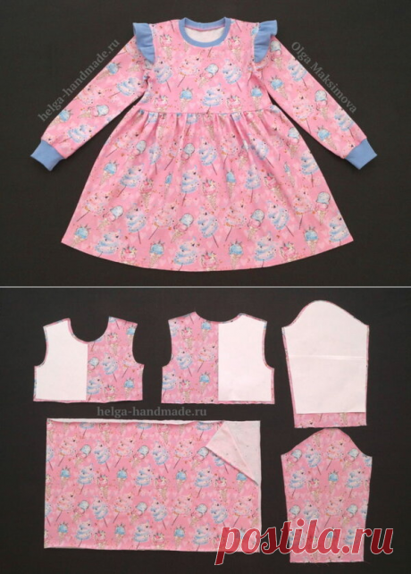 Как сшить платье с крылышками на плечах + выкройка | helga-handmade.ru | Яндекс Дзен