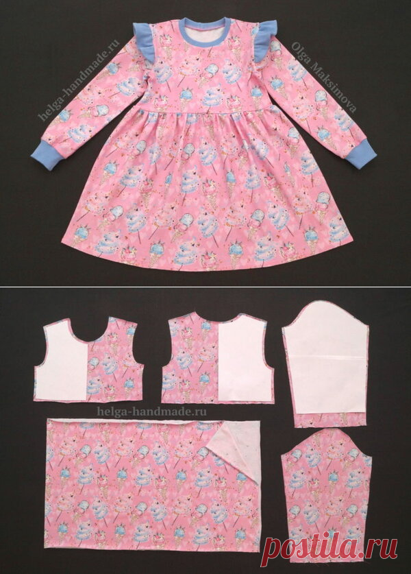 Как сшить платье с крылышками на плечах + выкройка | helga-handmade.ru | Яндекс Дзен