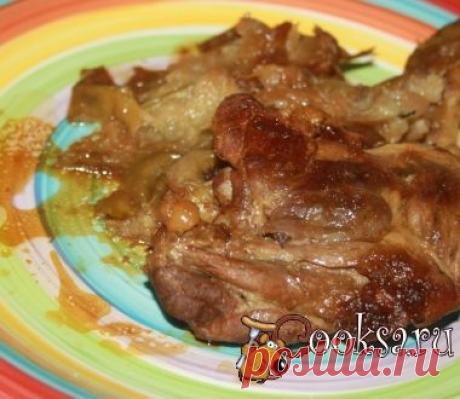 Утиные ножки с яблоками и луковым дрессингом в мультиварке фото рецепт приготовления
