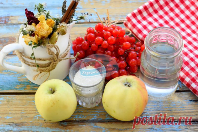 Компот из яблок и калины на зиму: пошаговый рецепт с фото