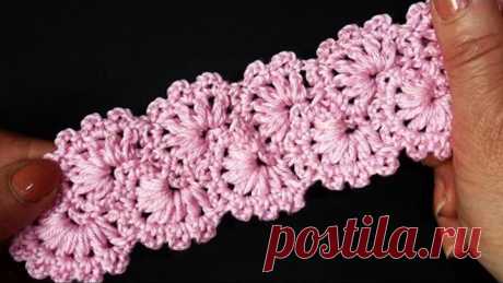 Crochet lace tape Ленточное кружево Вязание крючком  Урок 351